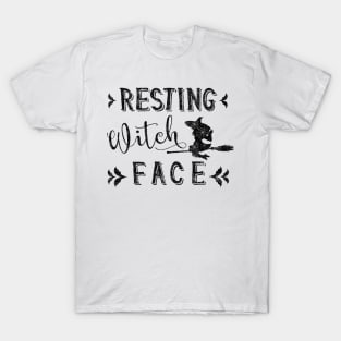 Resting Witch Face with Cobweb Print T-Shirt